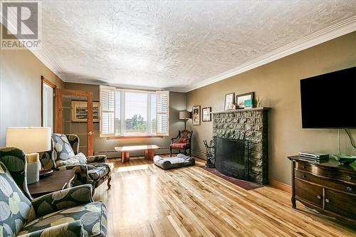 12 Baker Street, Sudbury, ON - Indoor Photo Showing Living Room With Fireplace