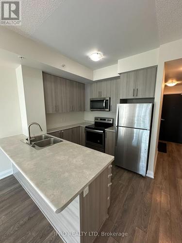 1008 - 65 Yorkland Boulevard, Brampton, ON - Indoor Photo Showing Kitchen With Stainless Steel Kitchen With Double Sink