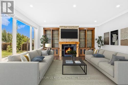 75 Jewelwing Court, Bradford West Gwillimbury, ON - Indoor Photo Showing Living Room With Fireplace