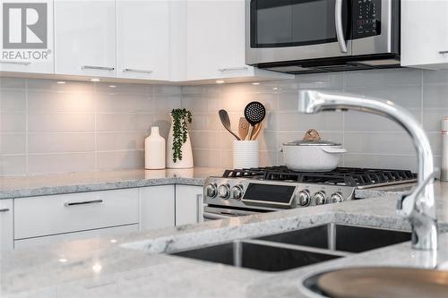 102 2356 Welcher Avenue, Port Coquitlam, BC - Indoor Photo Showing Kitchen With Double Sink