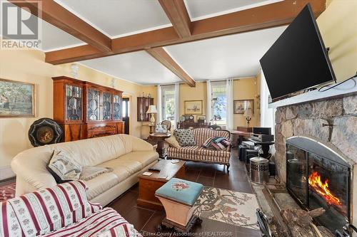 1337 Front Road South, Amherstburg, ON - Indoor Photo Showing Living Room With Fireplace