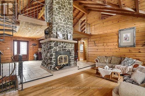 571 Storms (Rawdon) Road, Marmora And Lake, ON - Indoor Photo Showing Living Room With Fireplace