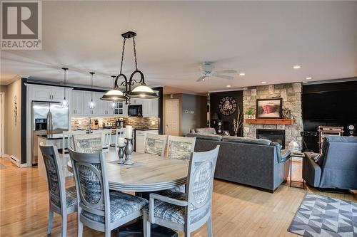 171 Du Lac Avenue, Lavigne, ON - Indoor Photo Showing Dining Room With Fireplace