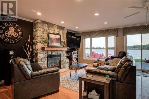 171 Du Lac Avenue, Lavigne, ON - Indoor Photo Showing Living Room With Fireplace