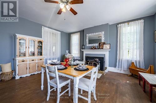 491 Portage Road, Kawartha Lakes (Kirkfield), ON - Indoor Photo Showing Dining Room With Fireplace