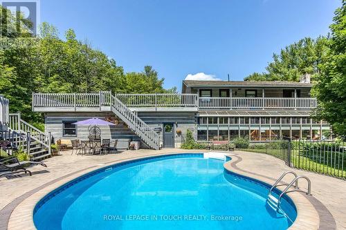 335 Murray Road, Penetanguishene, ON - Outdoor With In Ground Pool With Balcony With Backyard