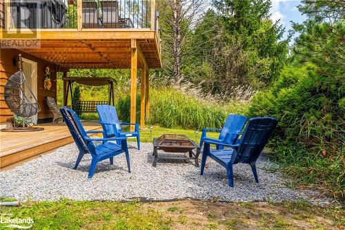 Great Fire Pit - 1117 Mistivale Road, Minden, ON - Outdoor With Deck Patio Veranda