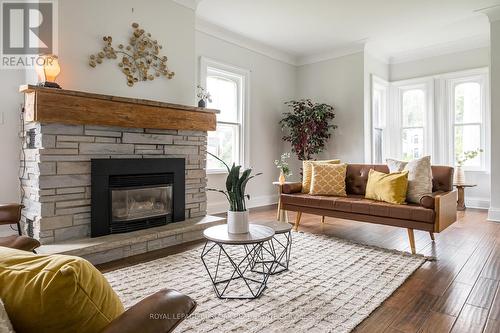 371 Maple Avenue S, Brant (Burford), ON - Indoor Photo Showing Living Room With Fireplace