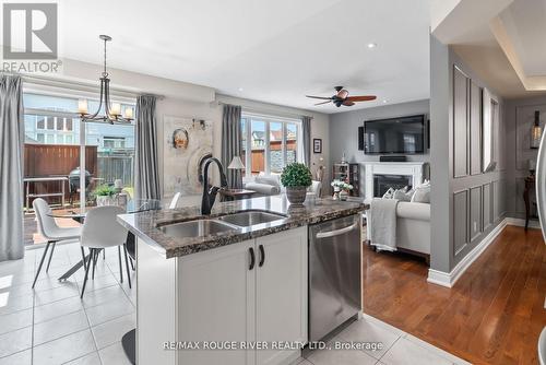 6 Buttonshaw Street, Clarington (Bowmanville), ON - Indoor Photo Showing Kitchen With Fireplace With Double Sink With Upgraded Kitchen