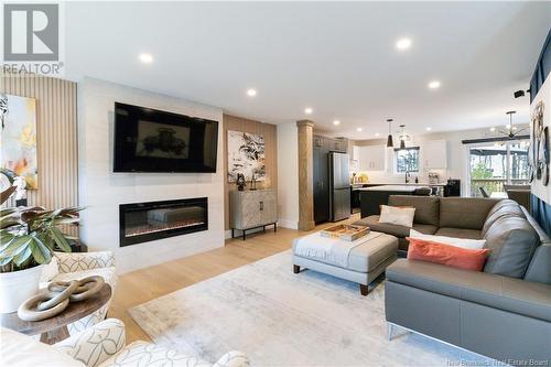 92 Monique, Shediac, NB - Indoor Photo Showing Living Room With Fireplace