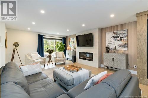 92 Monique, Shediac, NB - Indoor Photo Showing Living Room With Fireplace