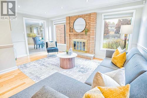 6 Mcarthur Heights, Brampton, ON - Indoor Photo Showing Living Room With Fireplace