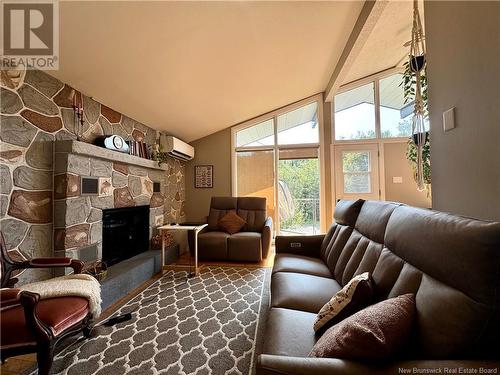 172 Rivière À La Truite Road, Saint-Jacques, NB - Indoor Photo Showing Living Room With Fireplace