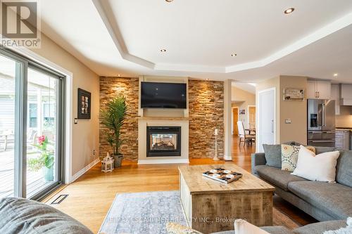 399 Old Brock Road, Hamilton, ON - Indoor Photo Showing Living Room With Fireplace