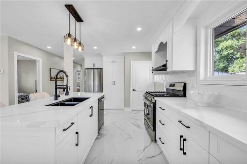 66 Howe Avenue, Hamilton, ON - Indoor Photo Showing Kitchen With Double Sink With Upgraded Kitchen