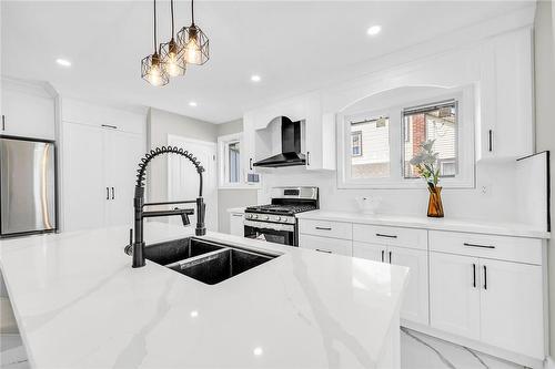 66 Howe Avenue, Hamilton, ON - Indoor Photo Showing Kitchen With Double Sink With Upgraded Kitchen