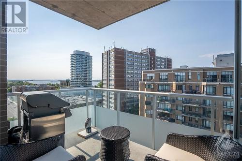 Private balcony with gas BBQ hook up - 401 Golden Avenue Unit#1003, Ottawa, ON - Outdoor With Balcony With View With Exterior