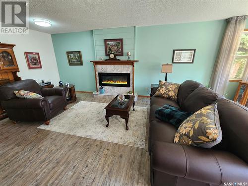 114 Cairo Street, Wolseley, SK - Indoor Photo Showing Living Room With Fireplace