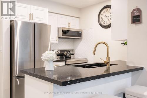 107 - 300 Ray Lawson Boulevard N, Brampton (Fletcher'S Creek South), ON - Indoor Photo Showing Kitchen With Double Sink With Upgraded Kitchen