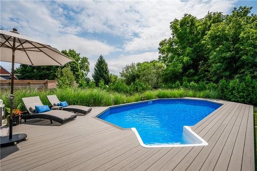 976 Danforth Avenue, Burlington, ON - Outdoor With Above Ground Pool With Deck Patio Veranda With Backyard