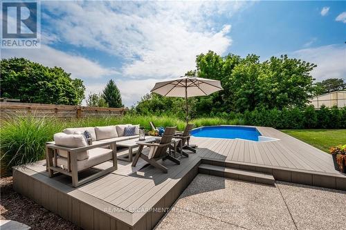 976 Danforth Avenue S, Burlington, ON - Outdoor With Above Ground Pool With Deck Patio Veranda With Backyard