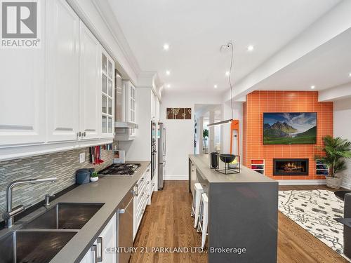 7 Granlea Road, Toronto (Willowdale East), ON - Indoor Photo Showing Kitchen With Fireplace With Double Sink