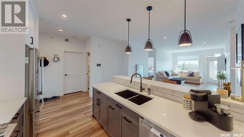 416 3581 Evans Court, Regina, SK - Indoor Photo Showing Kitchen With Double Sink With Upgraded Kitchen