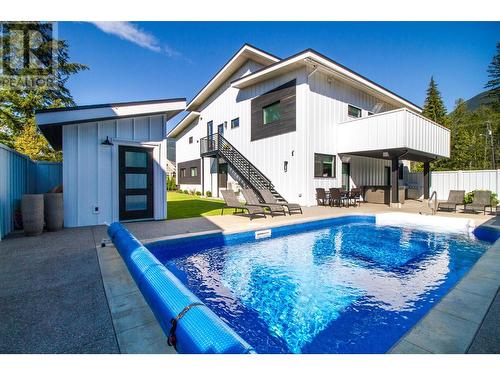 Pool Area - 2043 Airport Way, Revelstoke, BC - Outdoor With In Ground Pool With Deck Patio Veranda With Backyard