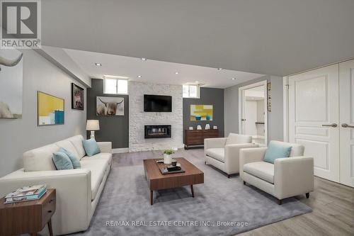 567 Sanderson Crescent, Milton, ON - Indoor Photo Showing Living Room With Fireplace