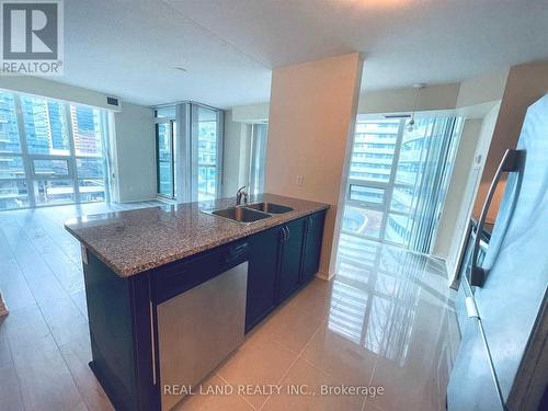 1006 - 19 Grand Trunk Crescent, Toronto (Waterfront Communities), ON - Indoor Photo Showing Kitchen With Double Sink