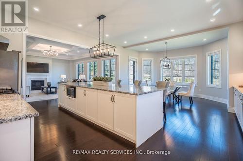 113 Robinson Preserve Court, Caledon, ON - Indoor Photo Showing Kitchen With Fireplace With Upgraded Kitchen