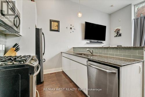 101 - 323 Kingston Road, Toronto (The Beaches), ON - Indoor Photo Showing Kitchen With Double Sink