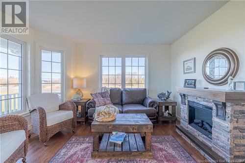 6642 Route 11, Clifton, NB - Indoor Photo Showing Living Room With Fireplace