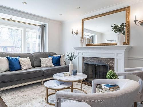 44 Parkview Hill Cres, Toronto, ON - Indoor Photo Showing Living Room With Fireplace