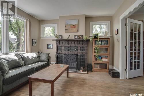 702 King Street, Saskatoon, SK - Indoor Photo Showing Living Room With Fireplace