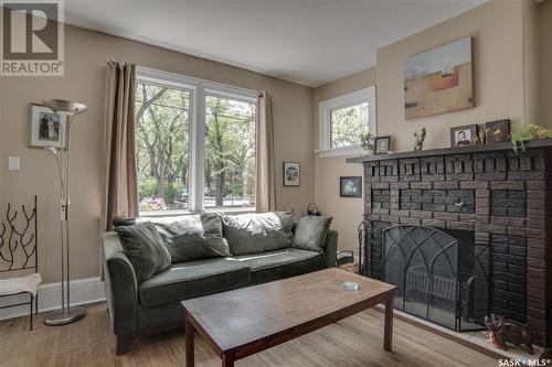 702 King Street, Saskatoon, SK - Indoor Photo Showing Living Room With Fireplace