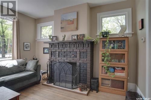 702 King Street, Saskatoon, SK - Indoor Photo Showing Living Room With Fireplace