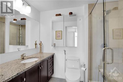 Glass shower in 3-piece ensuite. - 575 Byron Avenue Unit#413, Ottawa, ON - Indoor Photo Showing Bathroom