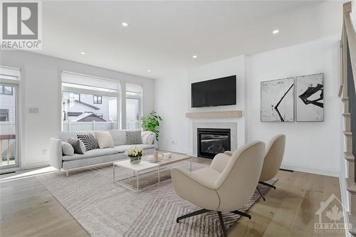 Virtually Staged - 525 Supernova Street, Ottawa, ON - Indoor Photo Showing Living Room With Fireplace