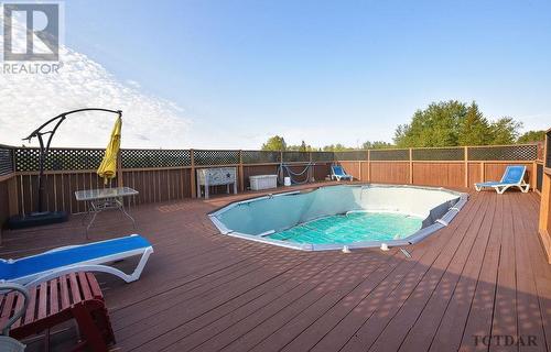 336 Government Rd S, Timmins, ON - Outdoor With Above Ground Pool With Deck Patio Veranda