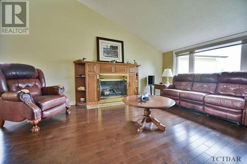 113 Daniel Crescent, Timmins (Main Area), ON - Indoor Photo Showing Living Room With Fireplace