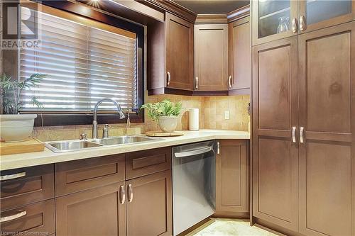 140 Park Row N, Hamilton, ON - Indoor Photo Showing Kitchen With Double Sink