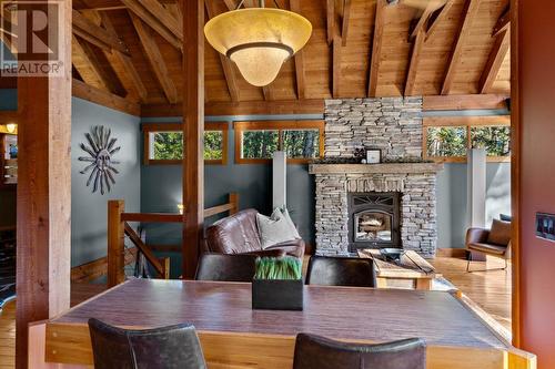 2388 Heffley Lake Road, Kamloops, BC - Indoor Photo Showing Dining Room With Fireplace