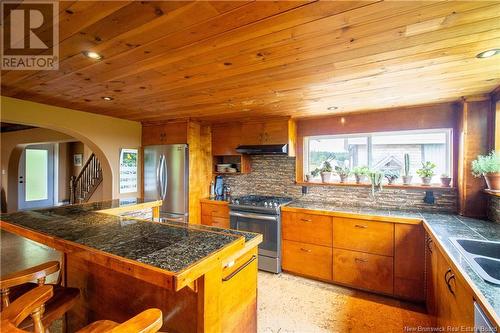 583 Hall Road, Passekeag, NB - Indoor Photo Showing Kitchen With Double Sink