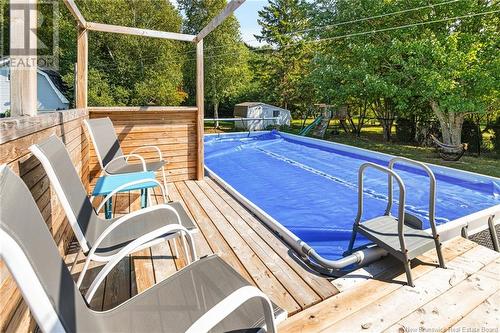 132 Tipperary Street, Shediac, NB - Outdoor With Above Ground Pool With Deck Patio Veranda