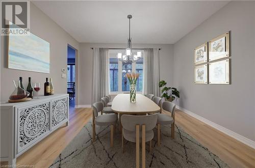 Dining room-virtually staged - 55 Wagon Street, Kitchener, ON - Indoor Photo Showing Dining Room