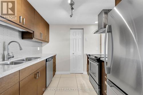 705 - 155 Kent Street, London, ON - Indoor Photo Showing Kitchen With Stainless Steel Kitchen With Double Sink With Upgraded Kitchen