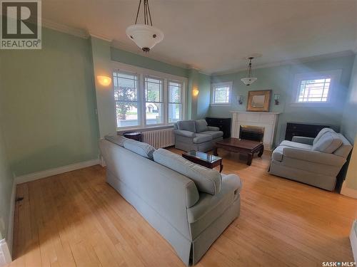 300 Main Street, Wilkie, SK - Indoor Photo Showing Living Room With Fireplace