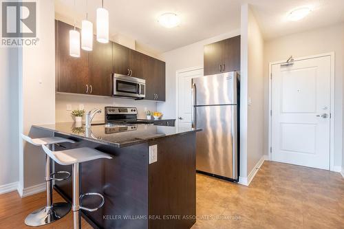 208 - 33 Whitmer Street, Milton (Scott), ON - Indoor Photo Showing Kitchen With Double Sink