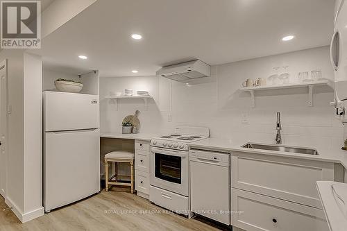 Lower - 93 Shadyside Avenue, Hamilton, ON - Indoor Photo Showing Kitchen With Double Sink